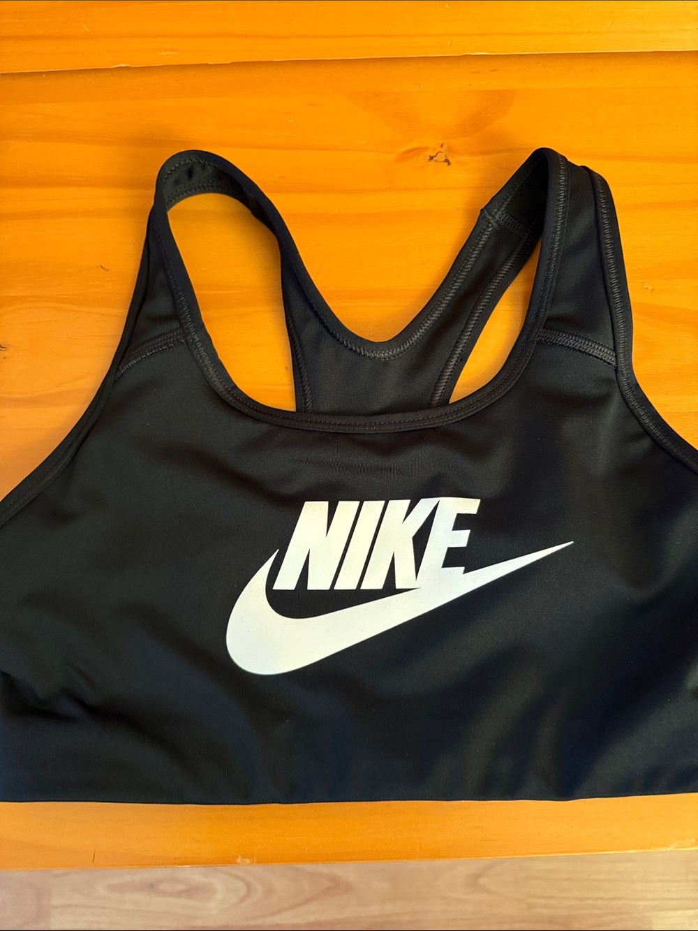 Nike Black Sports Bra with White Swoosh Logo